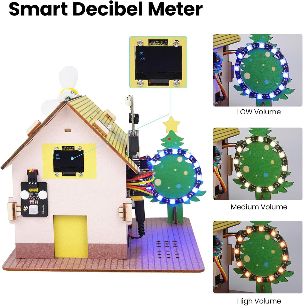 microbit Smart Home Kit for Microbit V1 and V2,STEM Education DIY Coding Kit with Online Tutorial,Programming Electronics Kit for Teens Adults(Without Micro:bit and AAA Battery)