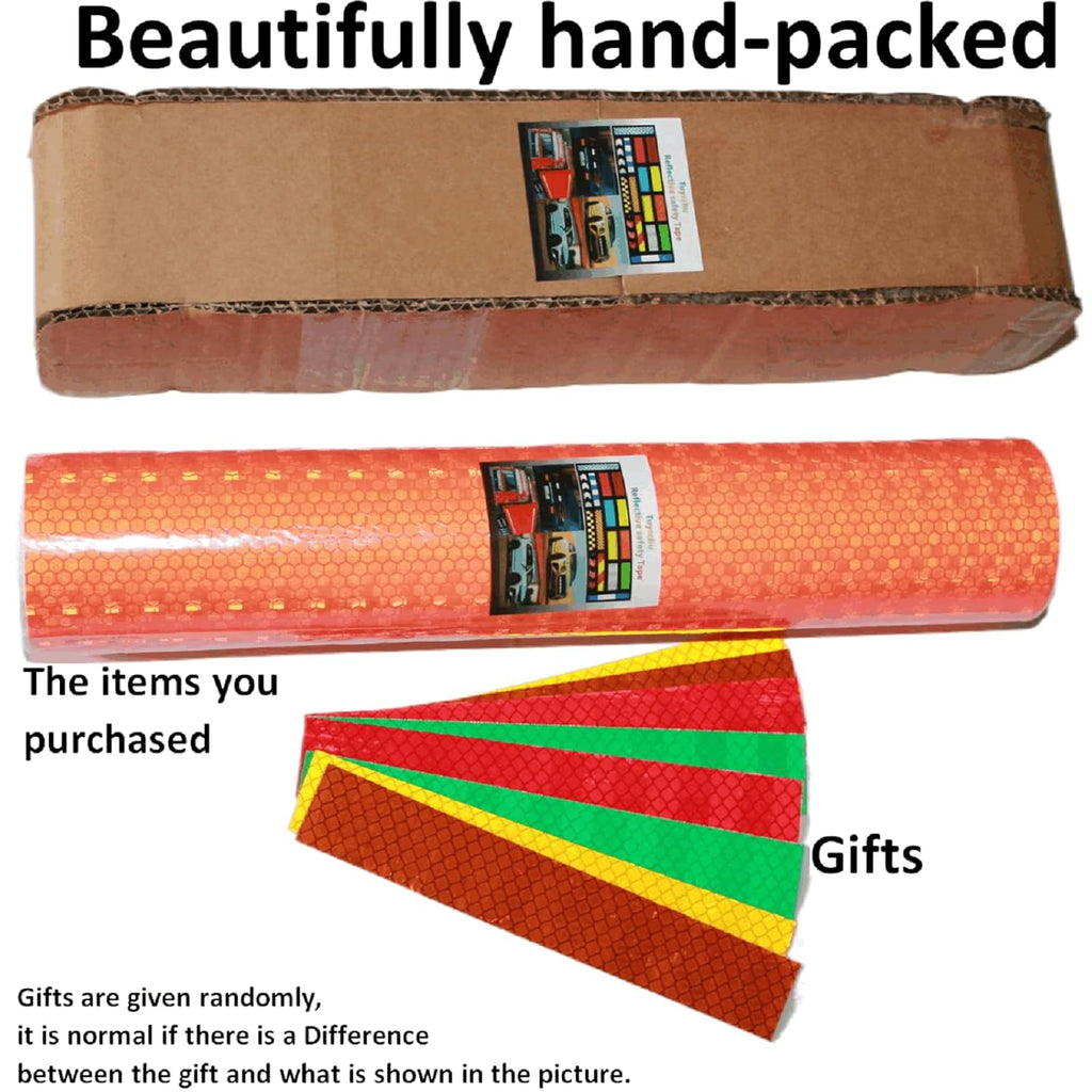 Orange Reflective Tape Outdoor Waterproof 12 inch, High Visibility Warning Industrial Marking Tape, Safety Stickers (11 feet)