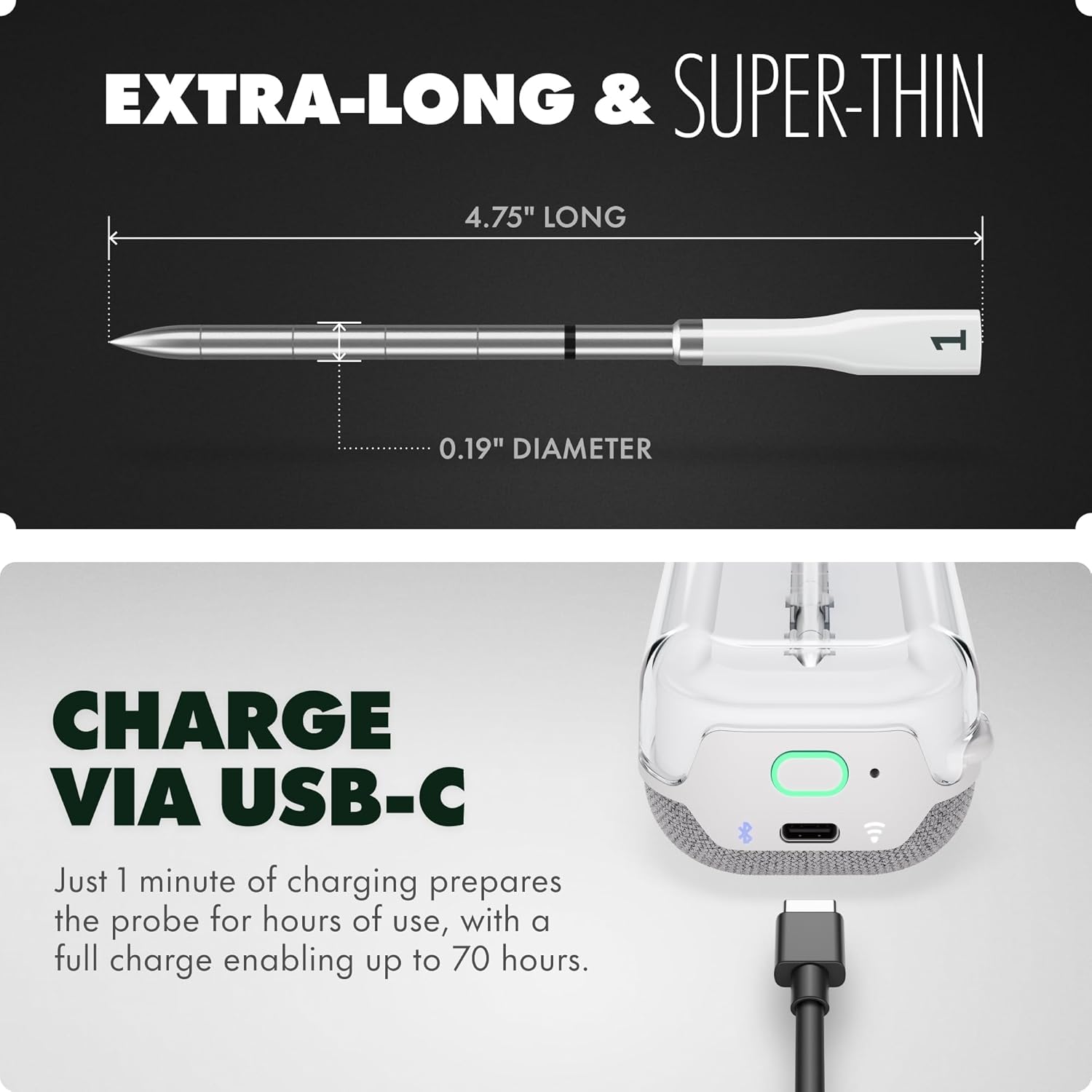 CHEF iQ Sense | Smart Wireless Meat Thermometer | Ultra-Thin Probe | WiFi Unlimited Range | 1000°F Heat Safe | 5 Sensors | BBQ, Grill, Oven, Smoker, Air Fryer | Gen3