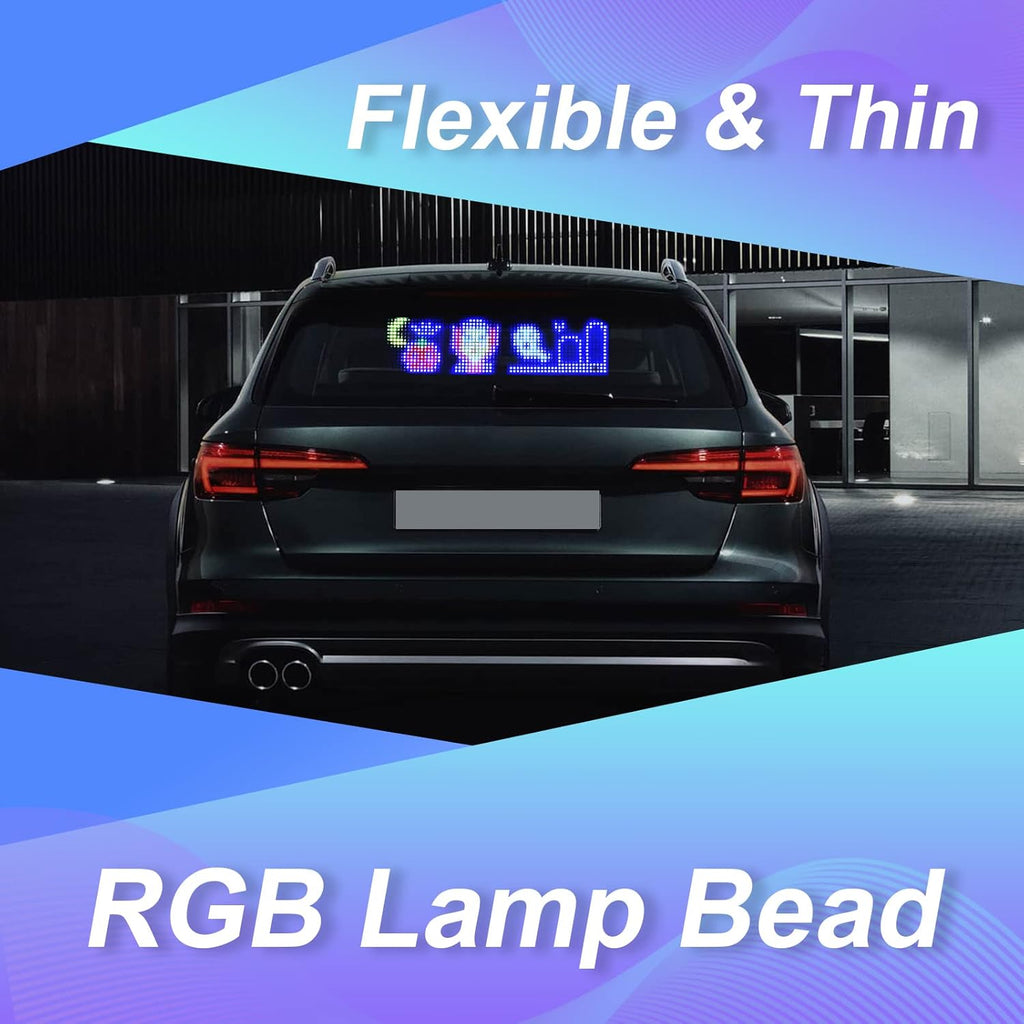 GOTUS Programmable LED Sign,Scrolling Flexible Digital Signs,LED Car Sign,Control by Bluetooth APP Control,DIY Design Text, Patterns, Animations