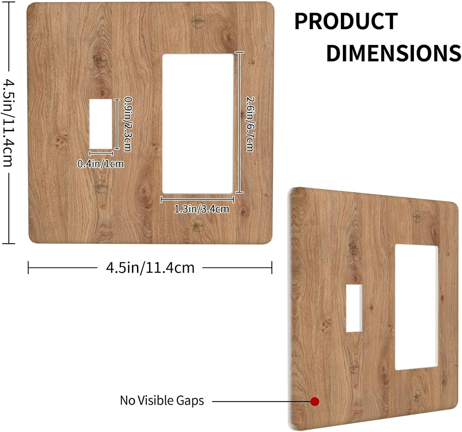 Outlet Covers Vintage Rustic Wood Color Brown Wood Grain 1 Toggle 1 Rocker Combination Decorative Wall Plate Light Switch Cover Plate Electrical Switch Plates for Farmhouse Cabin Decor