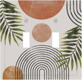 Beautiful Boho Mid Century Large Archs Sun Leaves Plants Decorative Switch Plates 2 Gang Double Toggle Outlet Light Switch Cover Wall Plate Electrical Faceplate for Bedroom Living Room Decor