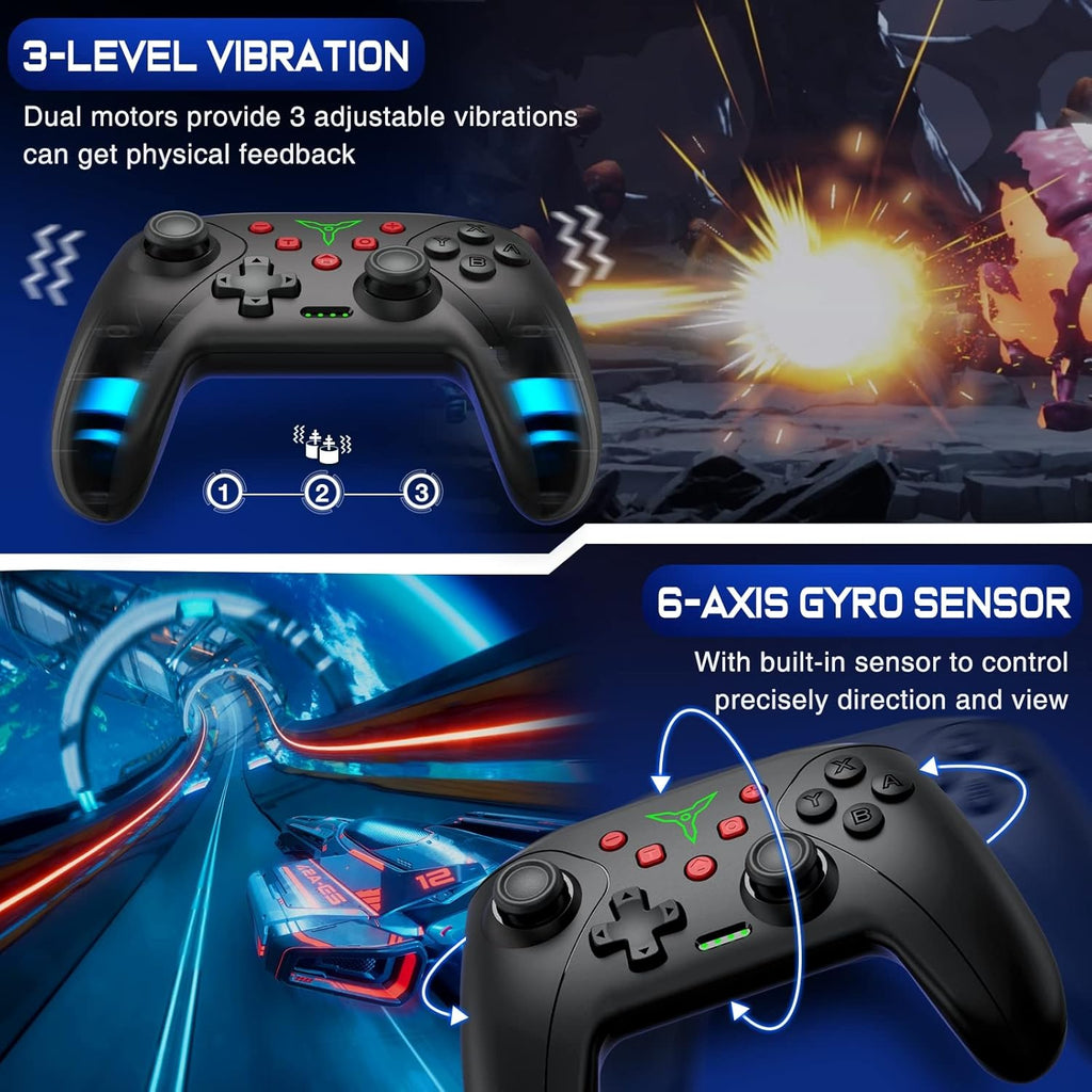 Wireless Switch Controller for Nintendo Switch 2/Switch1/Lite/OLED Controller, Switch Controller with a Mouse Touch Feeling on Back Buttons, Extra Switch Pro Controller with Wake-up,Programmable, Turbo -Black