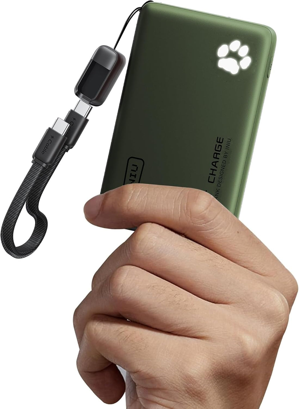 INIU Portable Charger, Ultra Slim 10000mAh 45W PD Power Bank, Fast Charging Mini Battery Pack, Travel Trip Accessories Ship Essentials for College Students Travelers Teen Boys Girls, Green