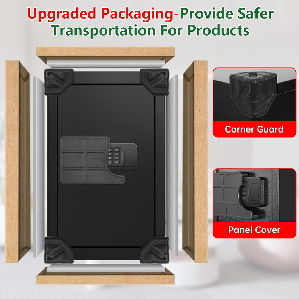 5.1 Cuft Large Home Safes Fireproof Waterproof, Anti-theft Security Personal Safe Box With Digital Keypad & 3 Removable Shelves and Led Light, Fireproof Document Safes for Home Money Valuables