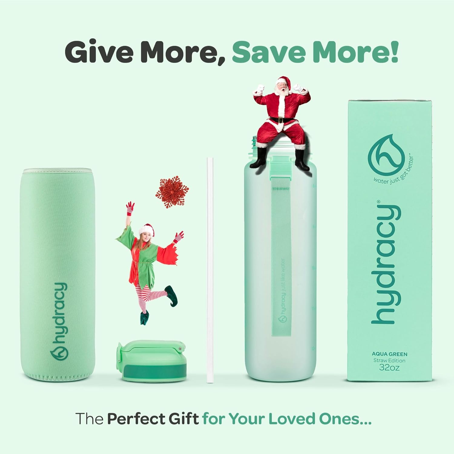 Hydracy Water Bottle with Time Marker -Large BPA Free Water Bottle & No Sweat Sleeve -Leak Proof Gym Bottle with Fruit Infuser Strainer & Times to Drink -Ideal for Fitness Sports & Outdoors