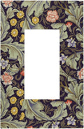 Boho William Morris Floral Green Leaves Flower Decorative Outlet Covers 1 Gang Single Rocker Light Switch Cover Plate Wall Plates GFCI Faceplate for Farmhouse Home Decor