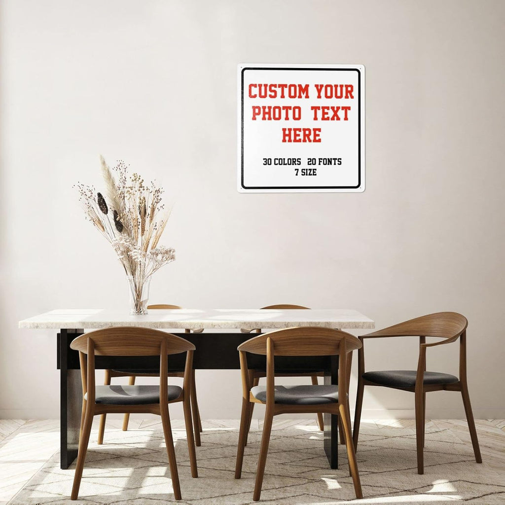 Custom Signs Outdoor Metal Sign - 8 x 8 Personalized for Business, Workplace, Office, Home, Delivery Signs, Road Garden Hazard Intersection Parking Decorative