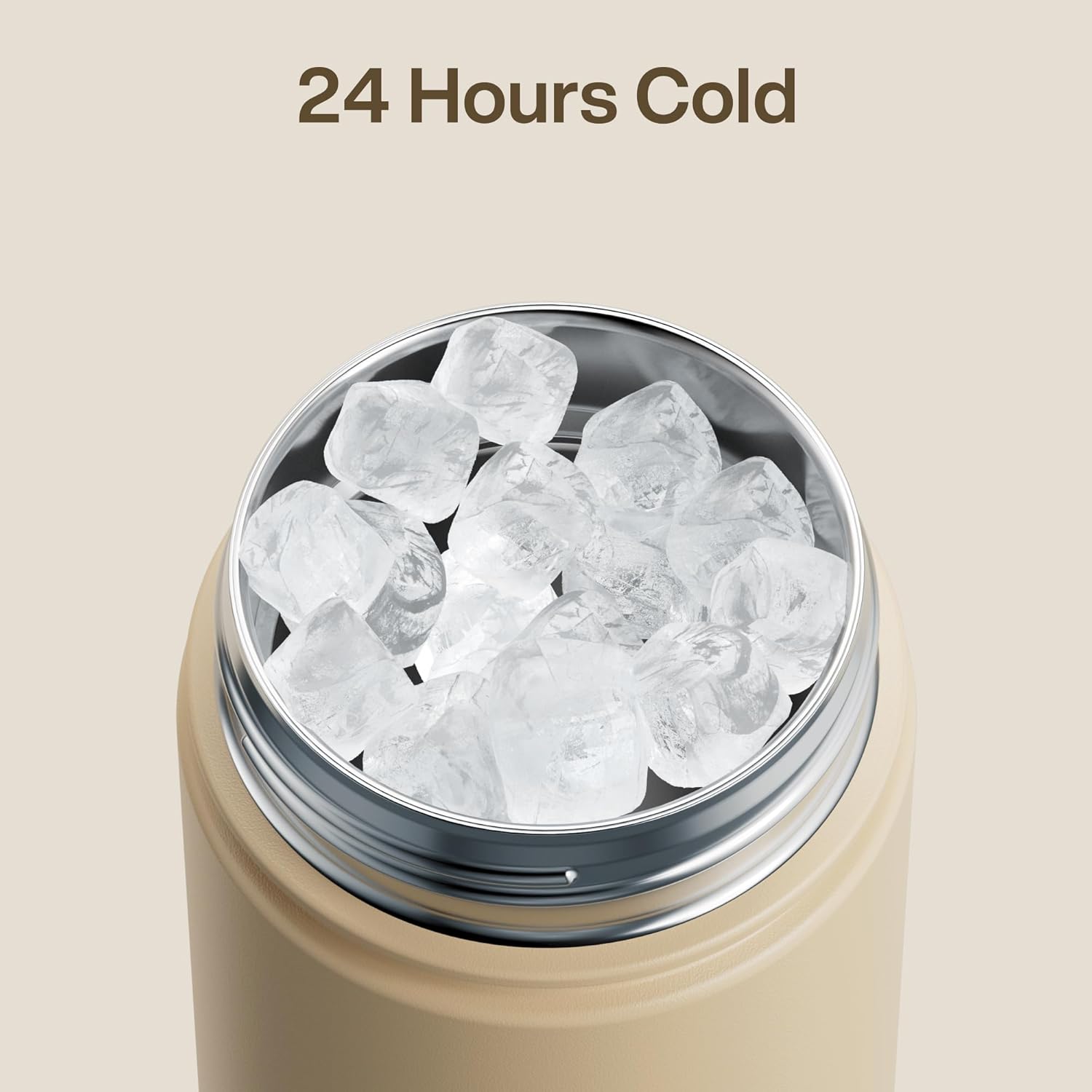 ENCOOL Insulated Water Bottle with Straw Stainless Steel Water Bottle, Leak-Proof, BPA-Free, Double Wall Vacuum Keeps Cold for 24 Hours for Sports, Travel, School (26 oz, Indian Khaki)