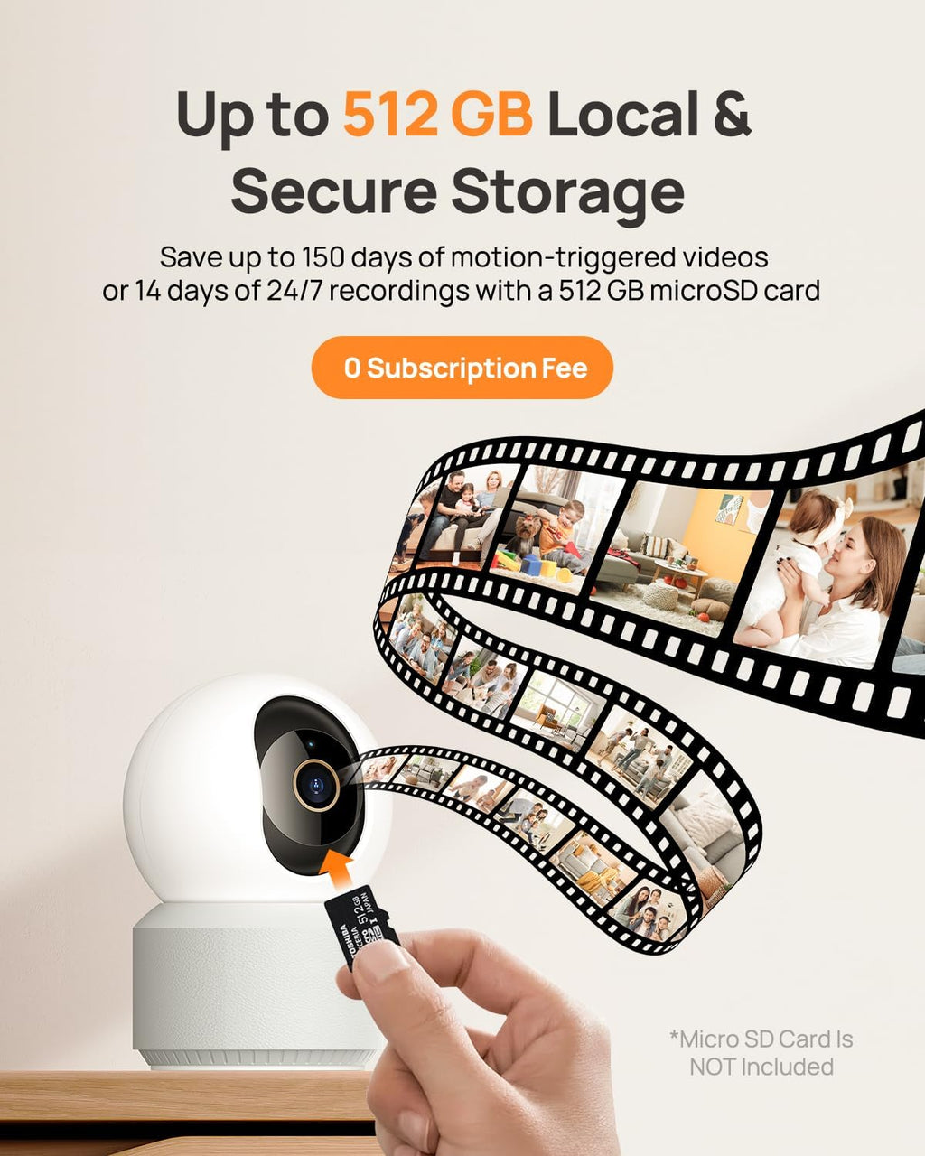 Anona 4K UHD Indoor Camera with 256GB SD Card, Pet/Dog/Baby Security Camera with Phone App, 360° Pan-Tilt, 2.4G/5G Wi-Fi 6, Auto-Tracking, Person/Pet/Baby Crying Detection, Privacy Mode, Two-Way Audio