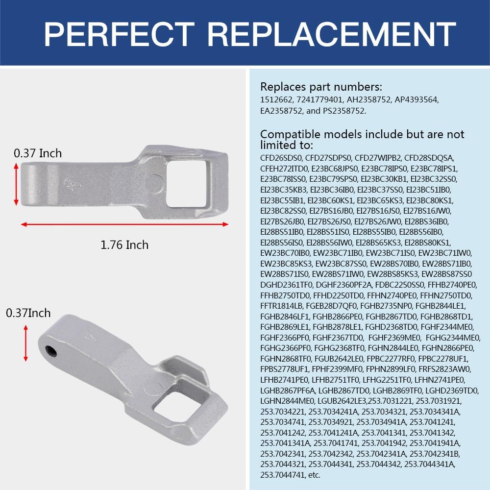 2Pcs MFG63099101 Washer Door Lock Strik for LG/Kenmore Washing Machine, Door Latch Hook Locker Replacement Part