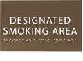 6" X4" Designated Smoking Area Sign - ADA Compliant Tactile Graphics Grade 2 Braille Text | Smoking Permitted Wall Signs for Offices, Private Businesses, Schools, and Restaurants