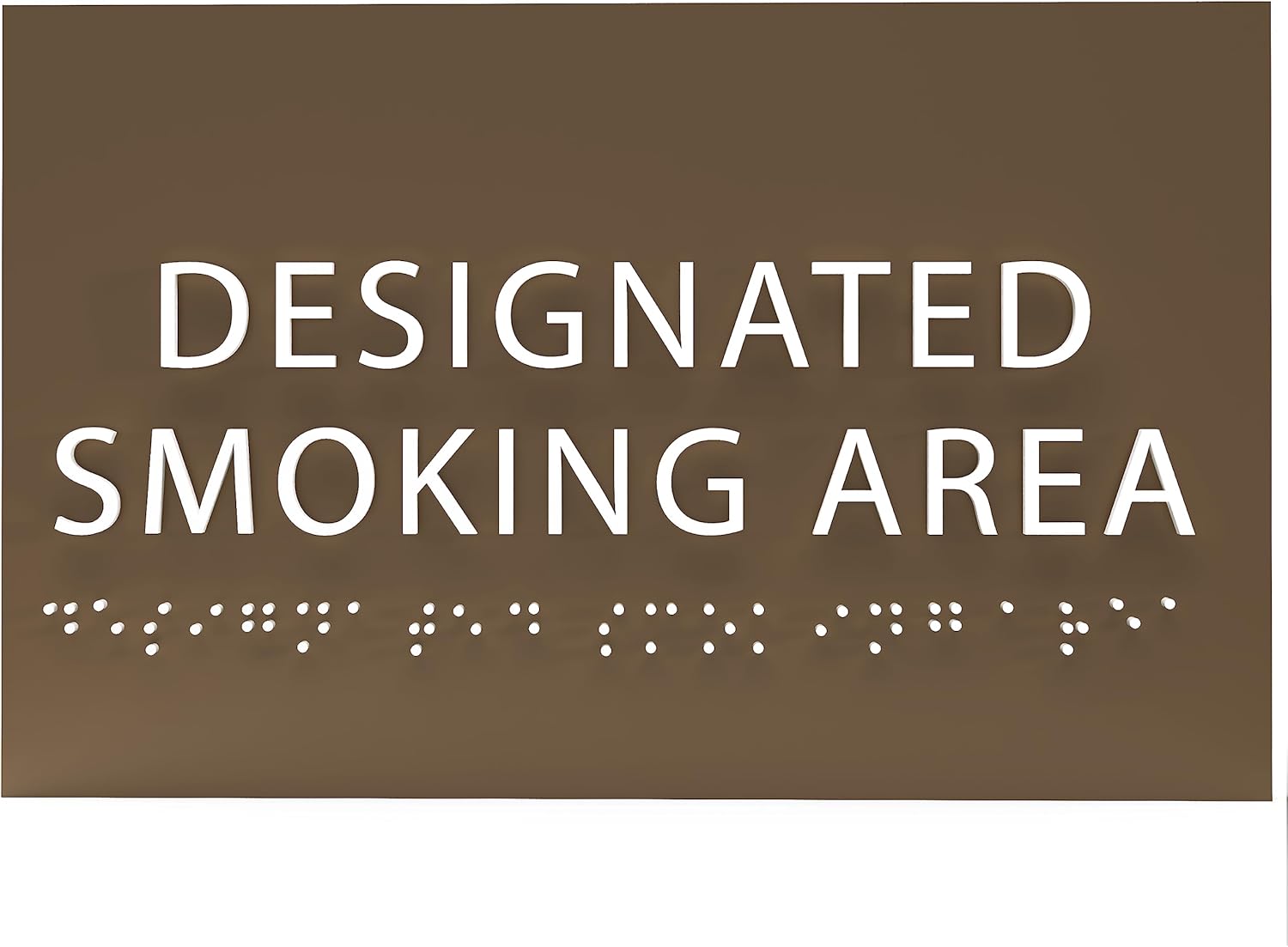 6" X4" Designated Smoking Area Sign - ADA Compliant Tactile Graphics Grade 2 Braille Text | Smoking Permitted Wall Signs for Offices, Private Businesses, Schools, and Restaurants