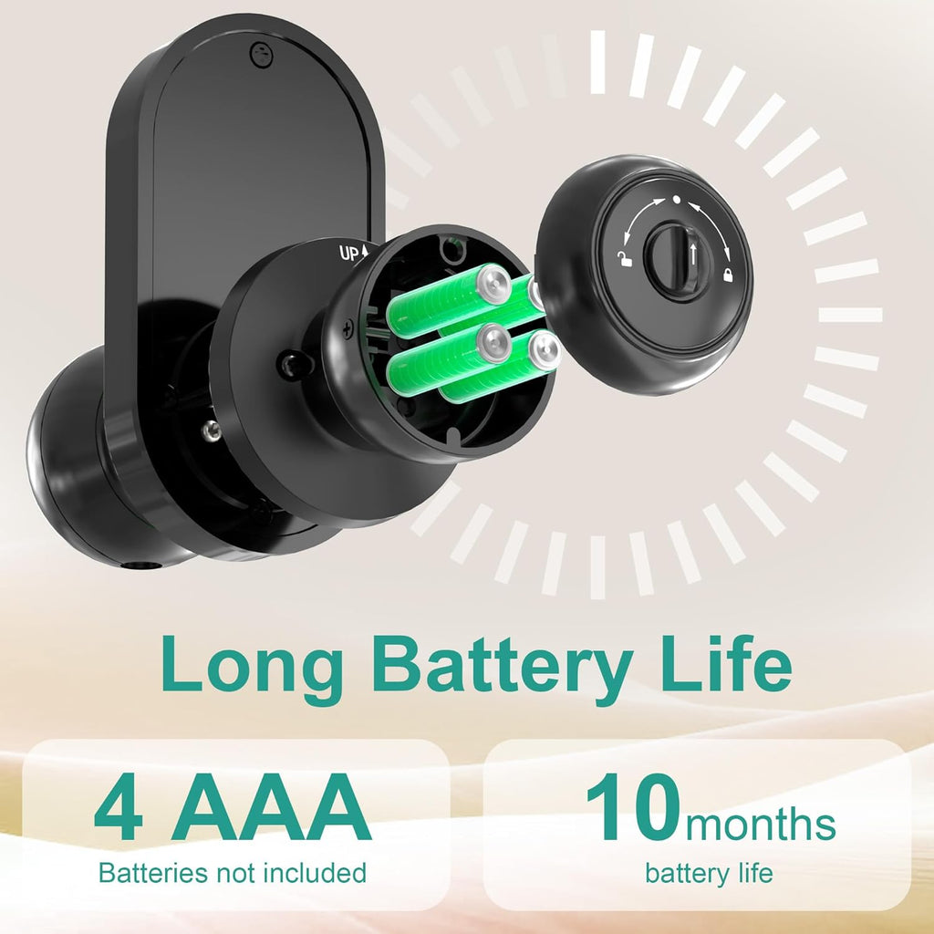 Smart Door Lock Keyless Entry Door Lock with Knob, Keypad Fingerprint Door Lock with Handle, Electronic Digital Code for Front Door, App Remote Control, Easy Installation