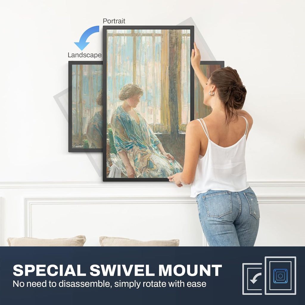 32 Inch FHD Extra Large Digital Picture Frame Touchscreen, 64GB FHD IPS WiFi Digital Photo Frame Remote, Share Photo/Video via Apps, Email, Auto-Rotate, Black