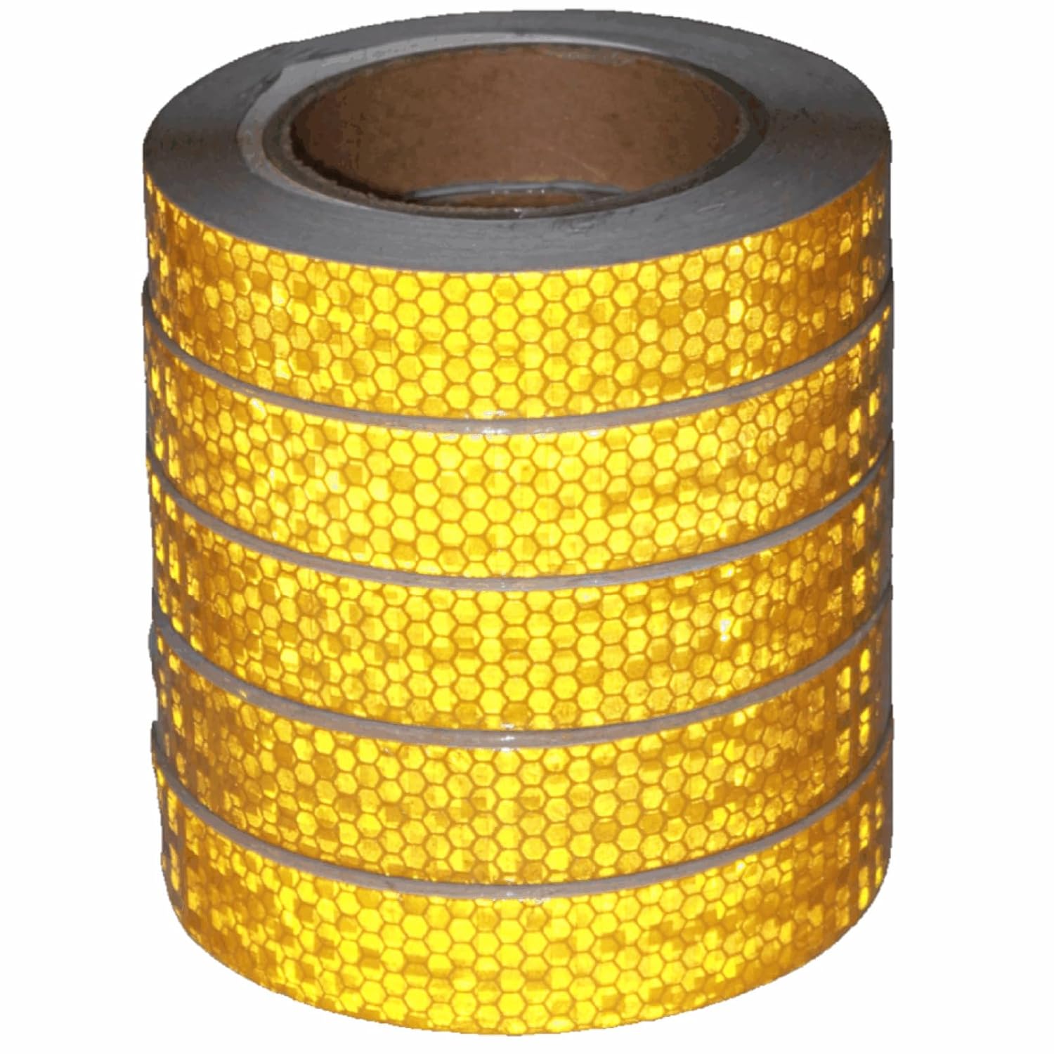 Yellow Reflective Tape 1 inch Wide, Outdoor Waterproof High Visibility Warning Industrial Marking Tape, Safety Stickers (68 feet,5 Rolls)