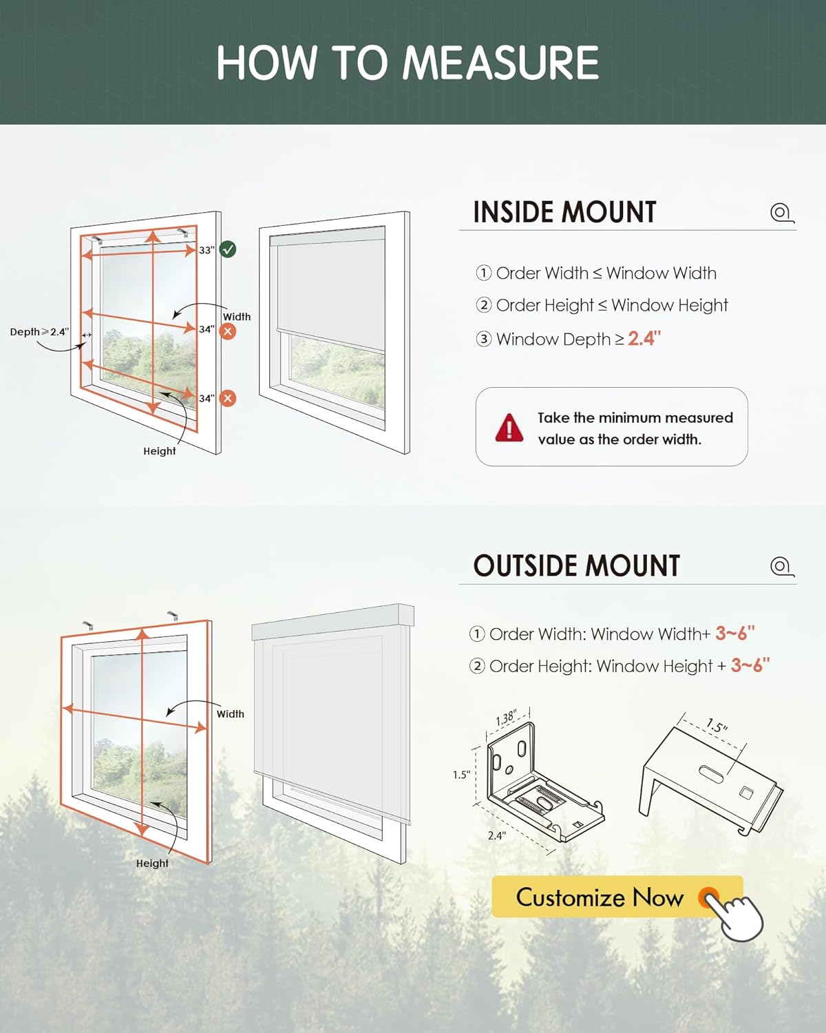 Yoolax Motorized Shades Dual Control, MotionFlex Motorized Roller Shades with App & Manual Control, Pull Down Automatic Shades for Indoor Windows, Custom Size(Blackout Smoky Gray)