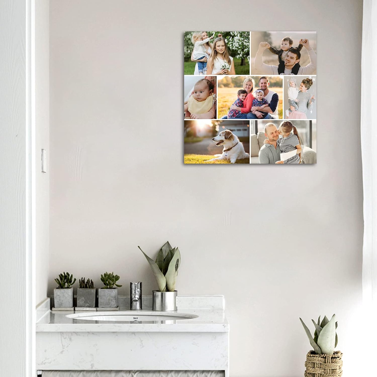 LZIMU 7 Picture Collage Canvas Prints Personalized Multi Photo Wall Art Custom Your Image to Canvas Customized Family Gifts Home Decor (Collage Photo-10, No frame)