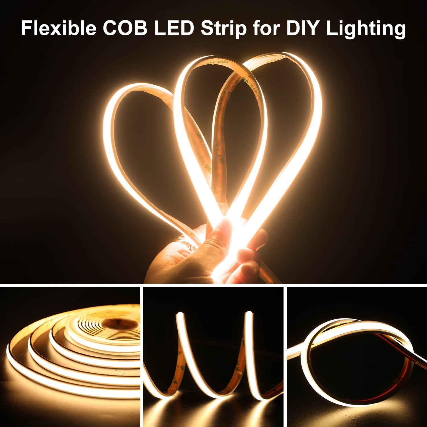 dephen Outdoor LED Neon Light 16.4ft, 3000K Warm White Strip 480LEDs/M,IP67 Waterproof Flexiable and Cuttable Tape Lighting for Garden,Balcony Patio (NOT Included Power Supply)