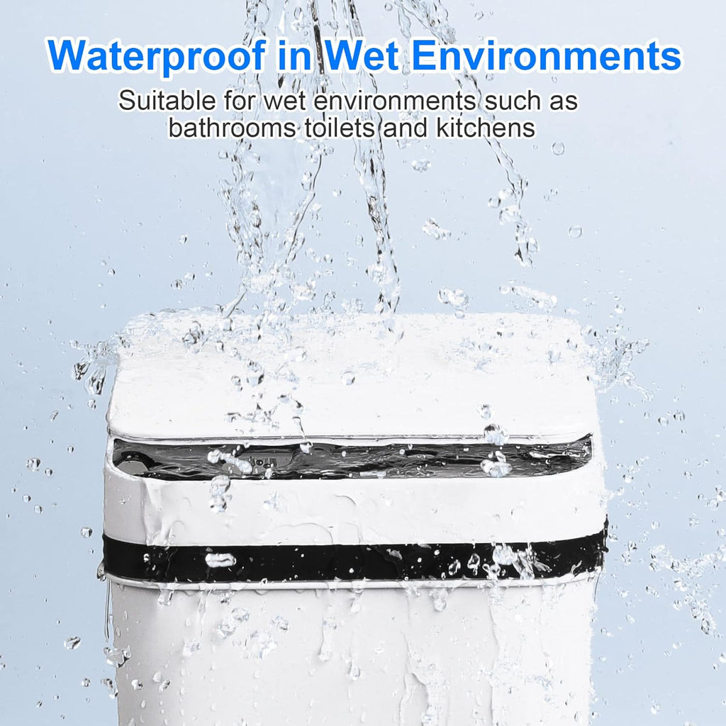 Bathroom Smart Touchless Trash Can 2.2 Gallon Automatic Motion Sensor Rubbish Can with Lid Electric Narrow Small Garbage Bin for Kitchen, Office, Living Room, Toilet, Bedroom, RV