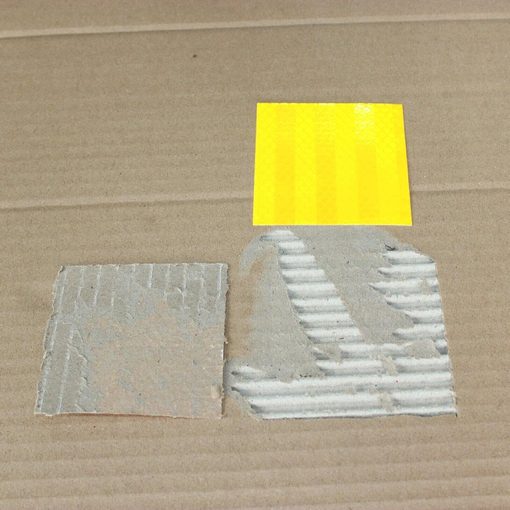 Non Fading Yellow Reflective Stickers 2 inch X 2 inch, Outdoor Waterproof High Visibility Warning Safety Adhesive Reflector Tape (20 Pcs)