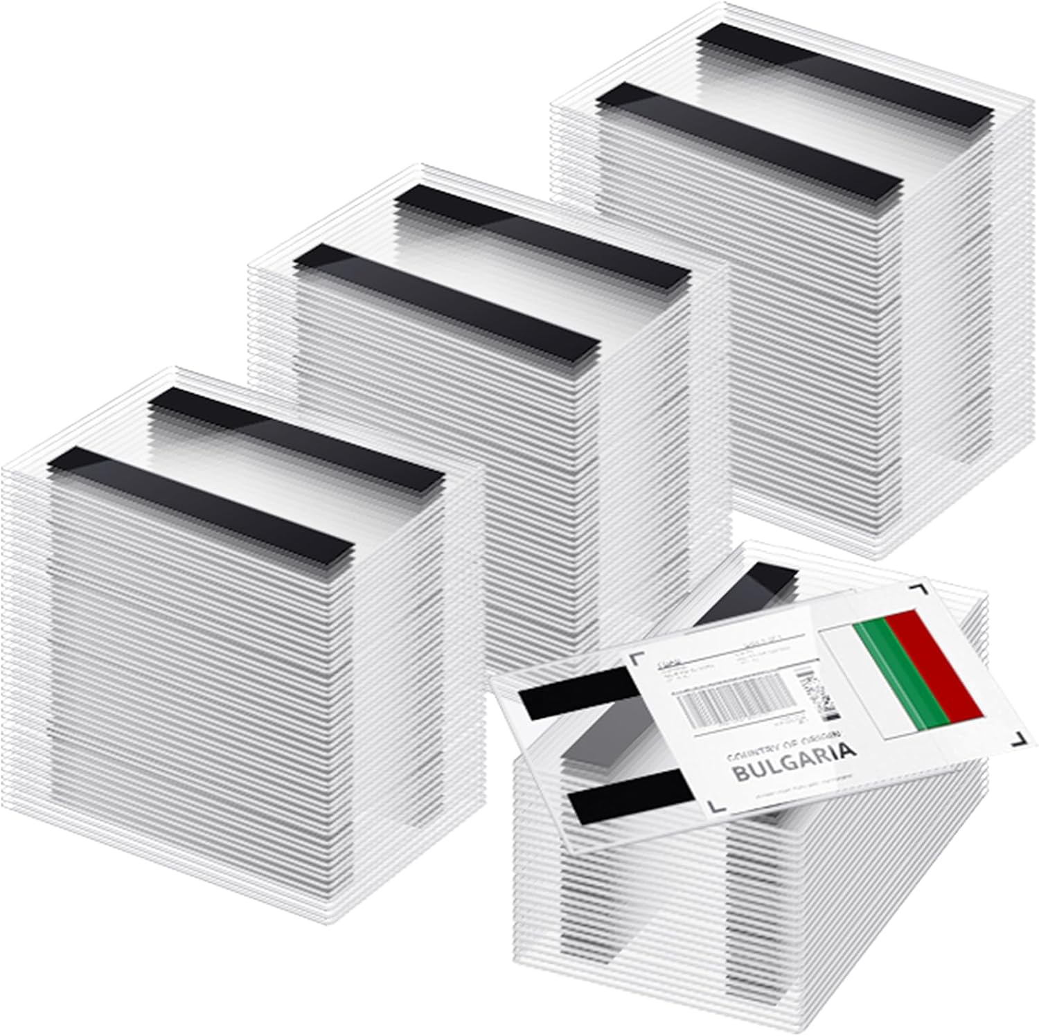 Ctosree 200 Pcs Magnetic Sign Holder Pallet Rack 5.5 x 3.5 Inches Magnetic Label Holder Clear Double Sided Window Display Frame Easy Front Opening for Window Door Office Schedule Store Home