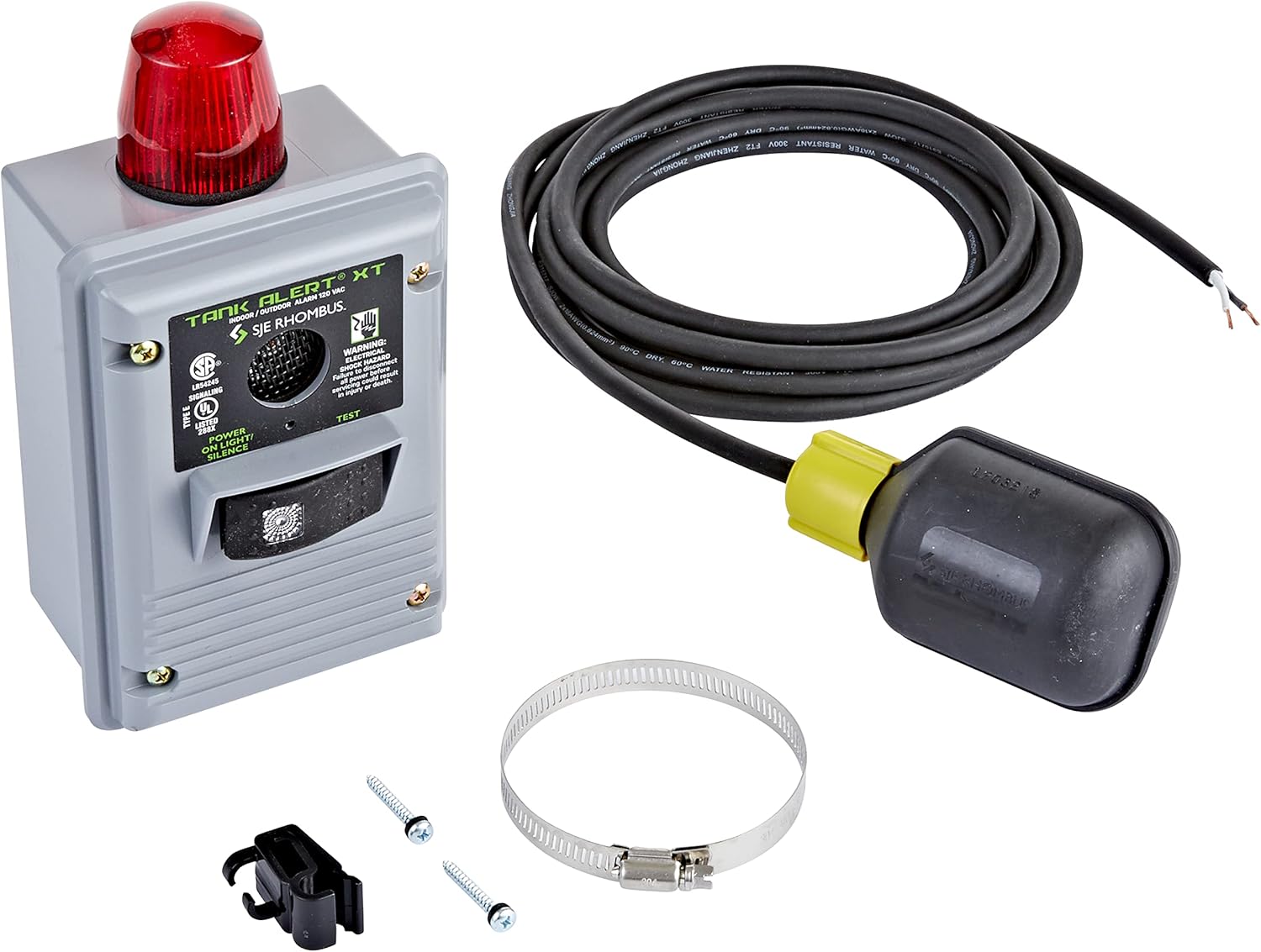 Little Giant 303HWXT 115 Volt Indoor/Outdoor High Water Alarm with 15-Ft. Mechanical Float Switch, Grey, 513273