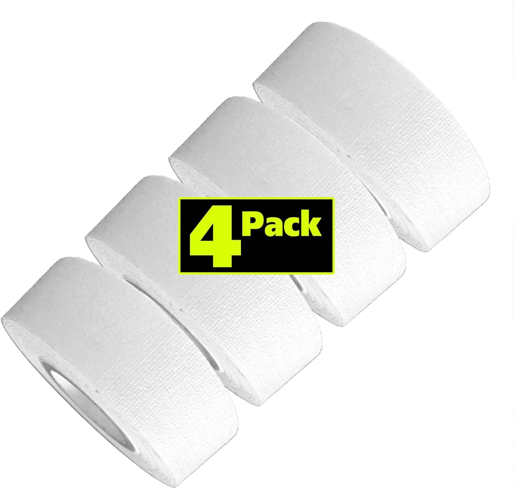 Professional Premium Grade Gaffer Tape - Heavy Duty Pro Gaff Tape - Holds Down Wires Leaves No Sticky Residue Easy to Tear, Multipurpose (4-Pack Gaffers Tape White, 1 Inch x 8 Yards Each roll)