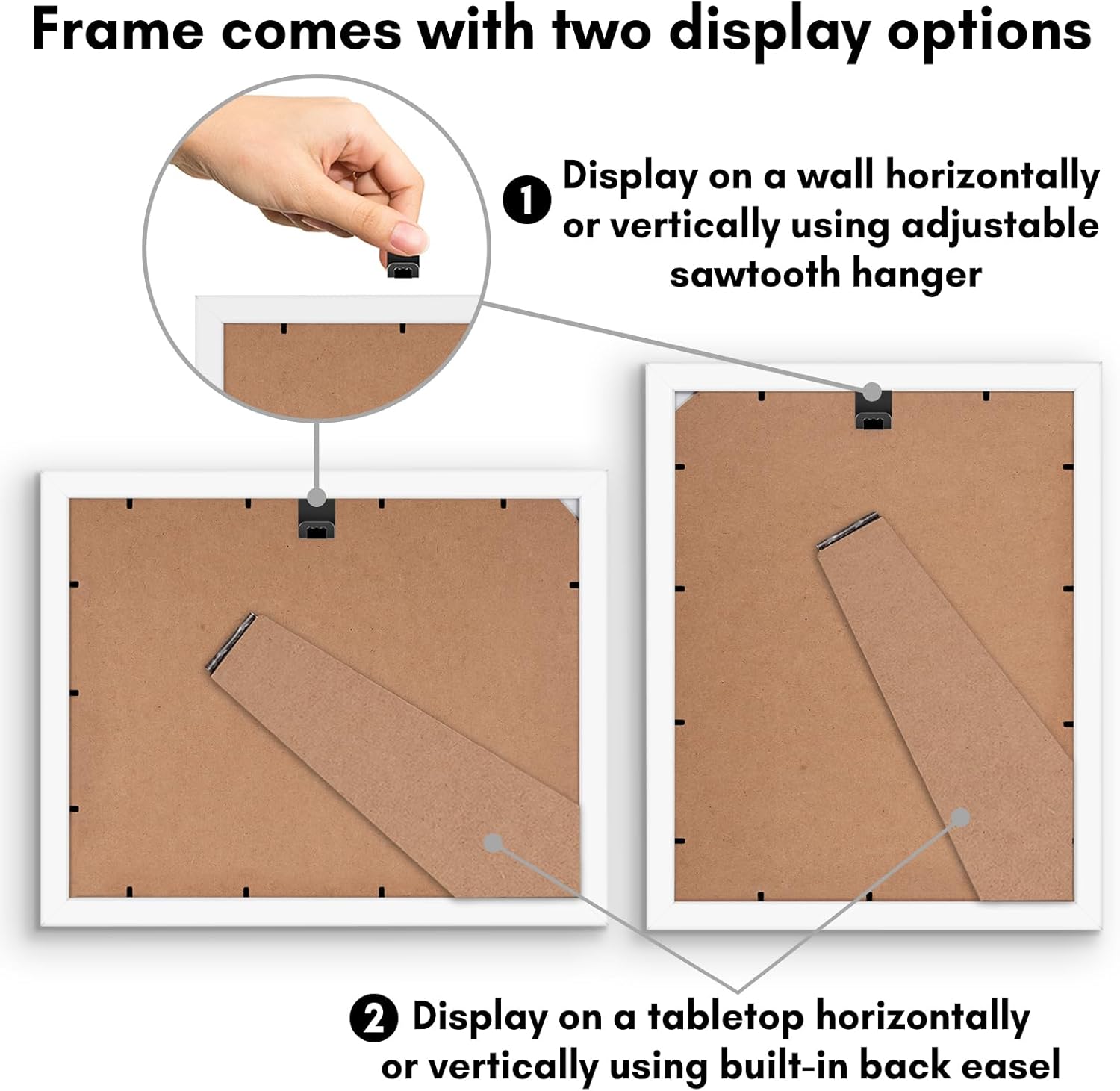 Americanflat 9x12 Picture Frame with Shatter-Resistant Glass - Signature Collection - Gallery-Style Frames Made of Engineered Wood - Photo Frame for Tabletop and Wall Display - White