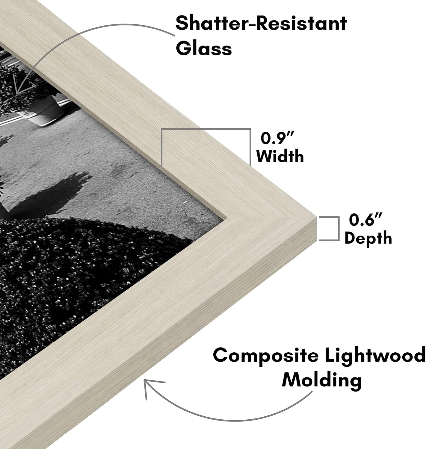 Americanflat 11x17 Picture Frame with Shatter-Resistant Glass - Signature Collection - Gallery-Style Frames Made of Engineered Wood - Photo Frame for Wall Display - Light Wood