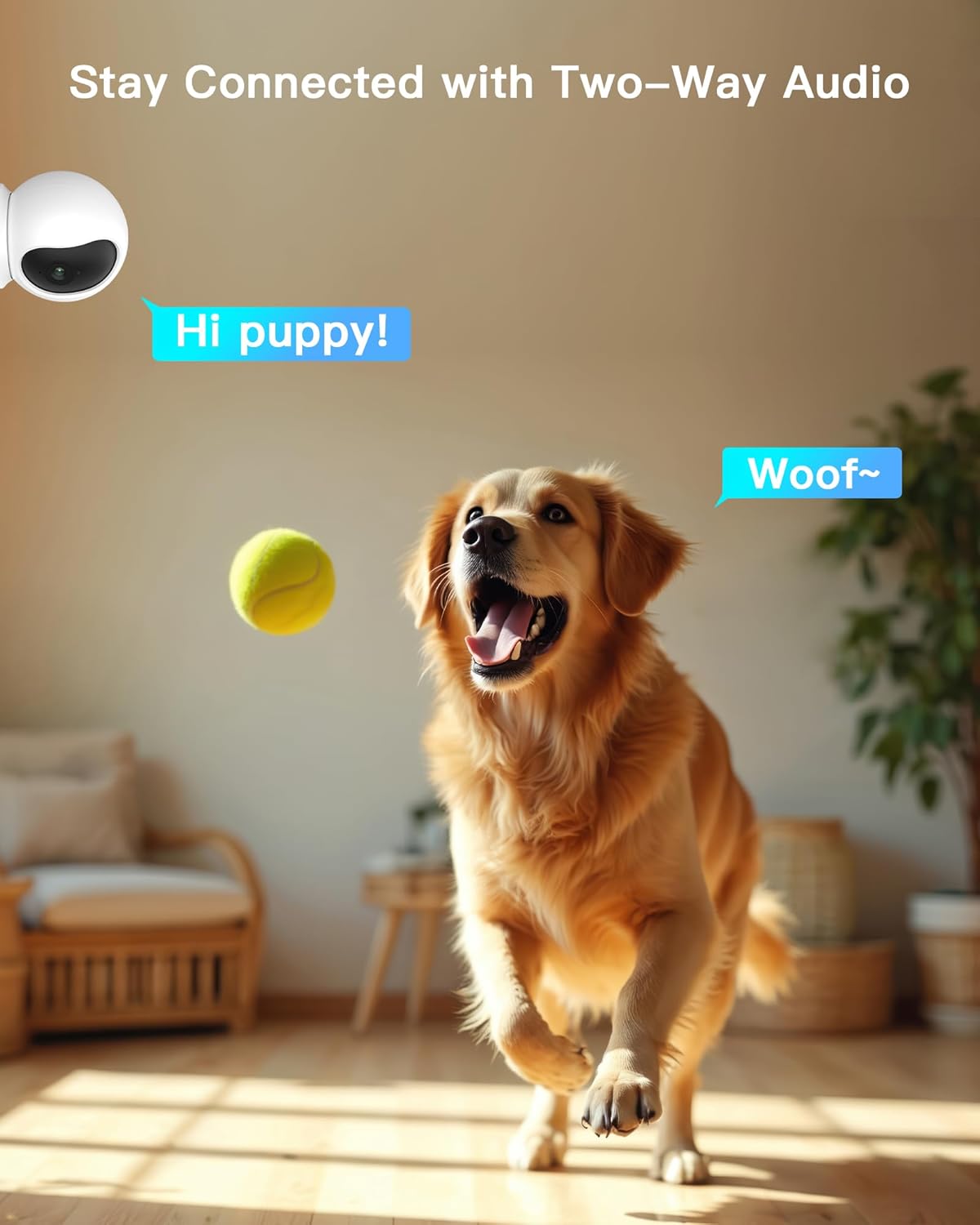 ARENTI 5G Indoor Security Camera, 4MP Pet Camera with Speaker for Dog/Cat, Baby Monitor with Phone App, Dual-Band WiFi, Auto Tracking, Super Night Vision, 2-Way Talk, 64G Local Storage (P2Q 64G)