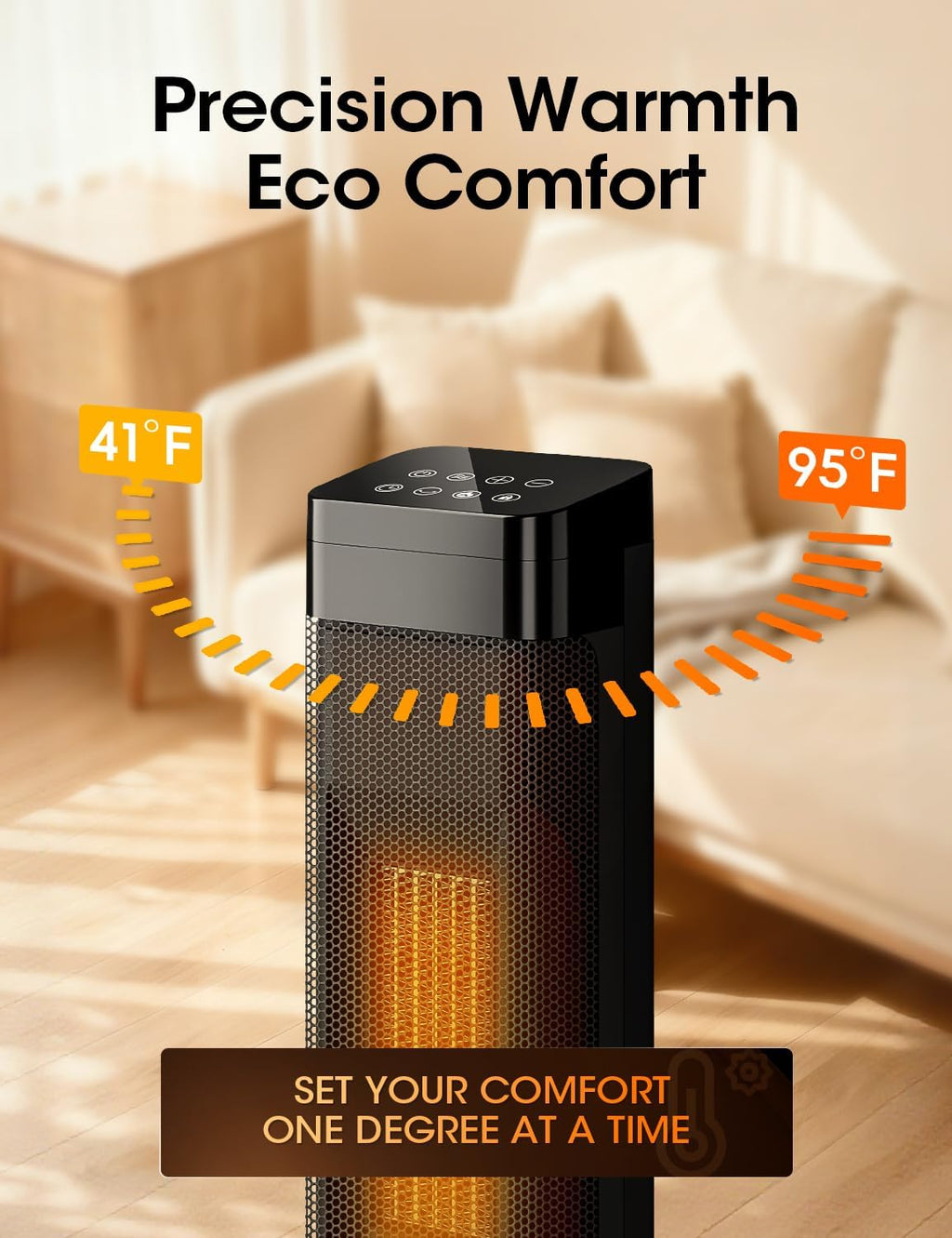 Manastin Space Heaters for Indoor Use, Electric Heaters with Remote, Adjustable Thermostat, 120° Oscillation, 24H Timer, Child Lock & Safety Protection, Portable Heater for Large Room, Office, Garage