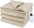 Sunbeam Royal Ultra Fleece Heated Electric Blanket Full Size, 84" x 72", 12 Heat Settings, 12-Hour Selectable Auto Shut-Off, Fast Heating, Machine Washable, Warm and Cozy, Pebble
