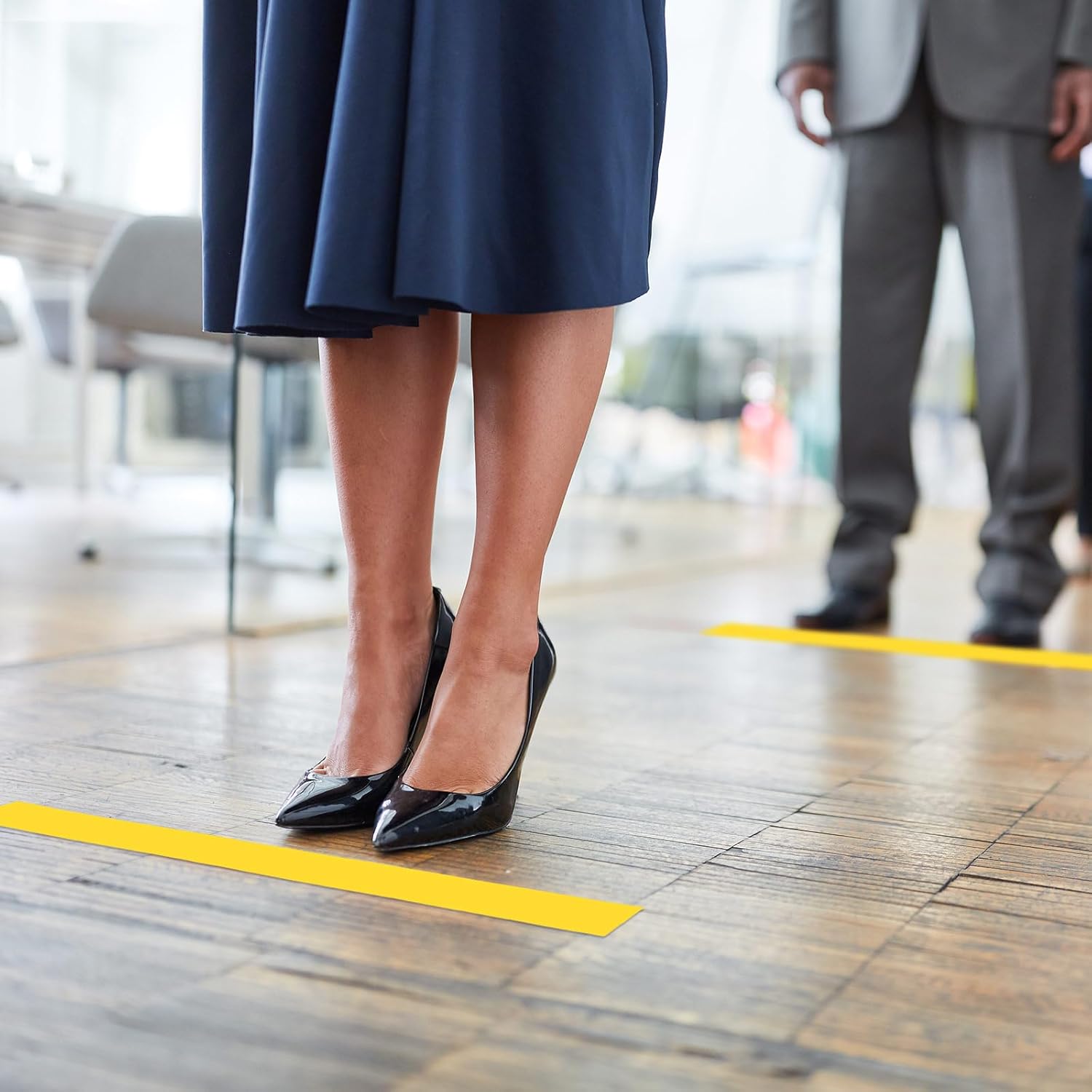 Outus Floor Marking Tapes 2" Width 100' Length Yellow Durable Non Abrasive Tough Floor Tape for Social Distancing, Gyms, Athletics, School, Restaurants, Equipment, Heavy Foot Traffic(6 Rolls)