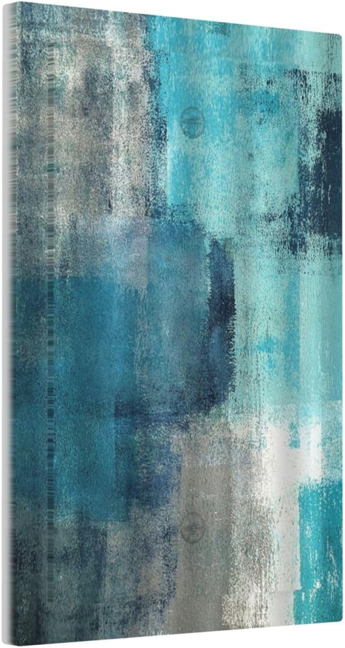Light Switch Cover Plate Teal Blue Modern Geometric Abstract Turquoise Green 1 Gang No Device Blank Electrical Wall Plates Faceplate Decorative Switch Plate for living Room Bedroom Decor