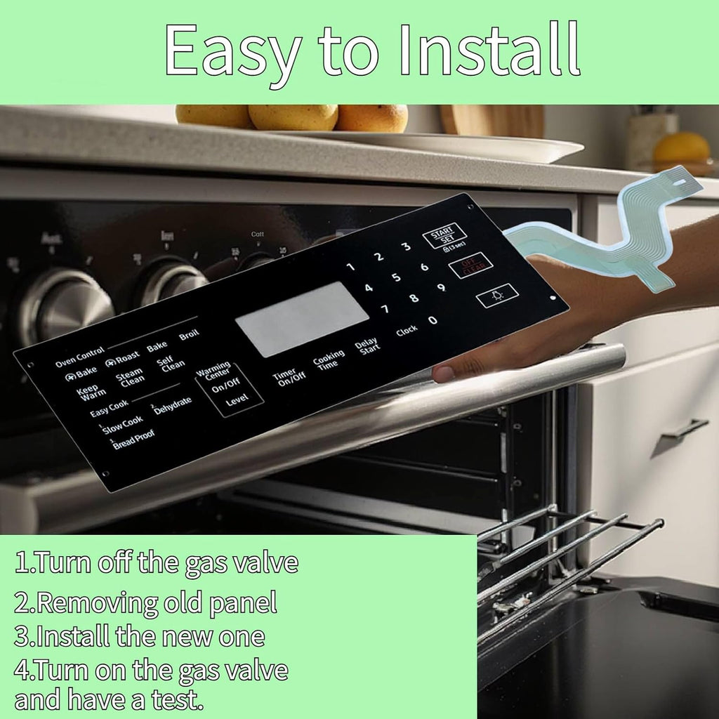 DG34-00043A Range Touch Control Panel, Replacement Touchpad Overlay for Stoves, Compatible with Models PD00051348, AP6244845, PS12086110, EAP12086110, NE59M4320SB/AA-00