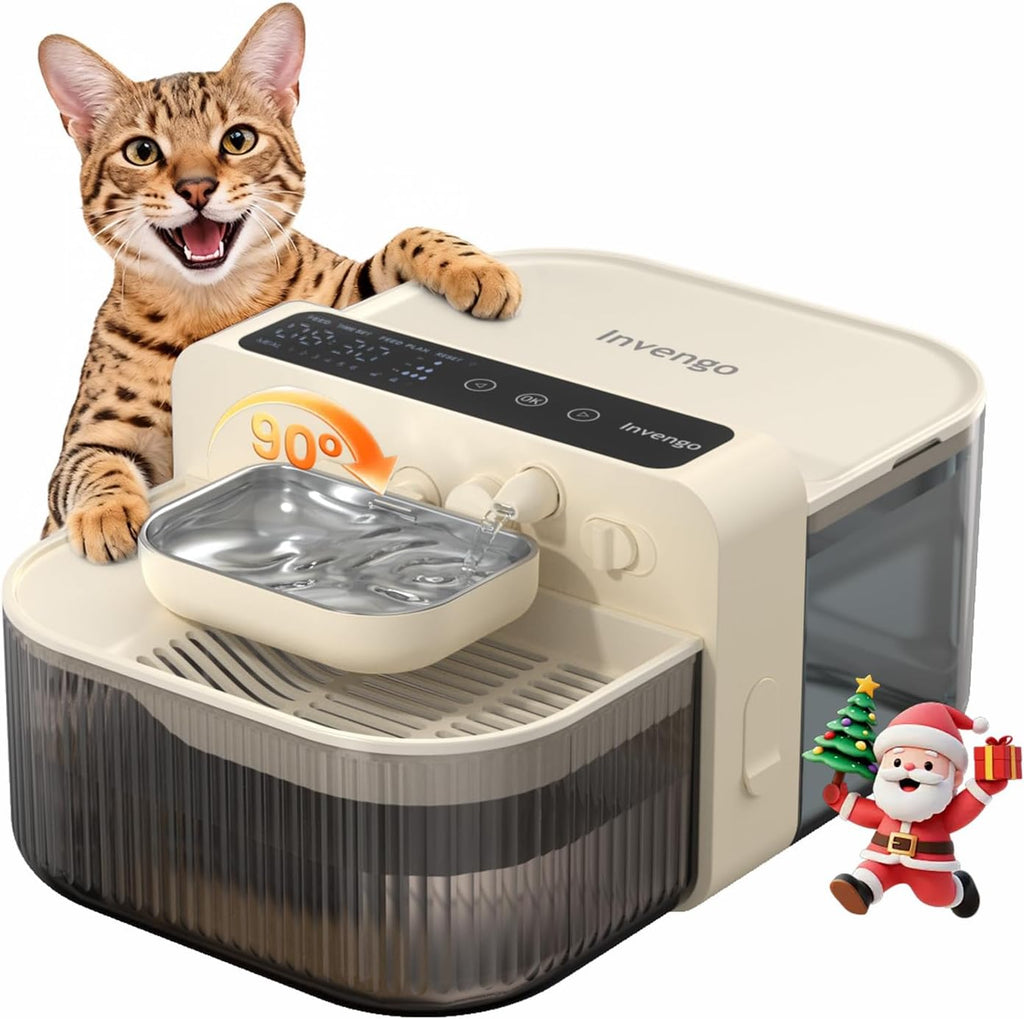No-Filter Wireless Cat Water Fountain, 3.5L Stainless Steel Pet Fountain for Cats & Dogs – Wastewater Separation, Auto Refill, Ultra-Quiet 3000mAh Battery, Indoor Smart Water Dispenser