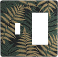 Outlet Covers Botanical Fern Green Leaf Forest 1 Toggle 1 Rocker Combination Decorative Wall Plate Electrical Switch Plates Light Switch Cover Plate For Bed Room Home Decor