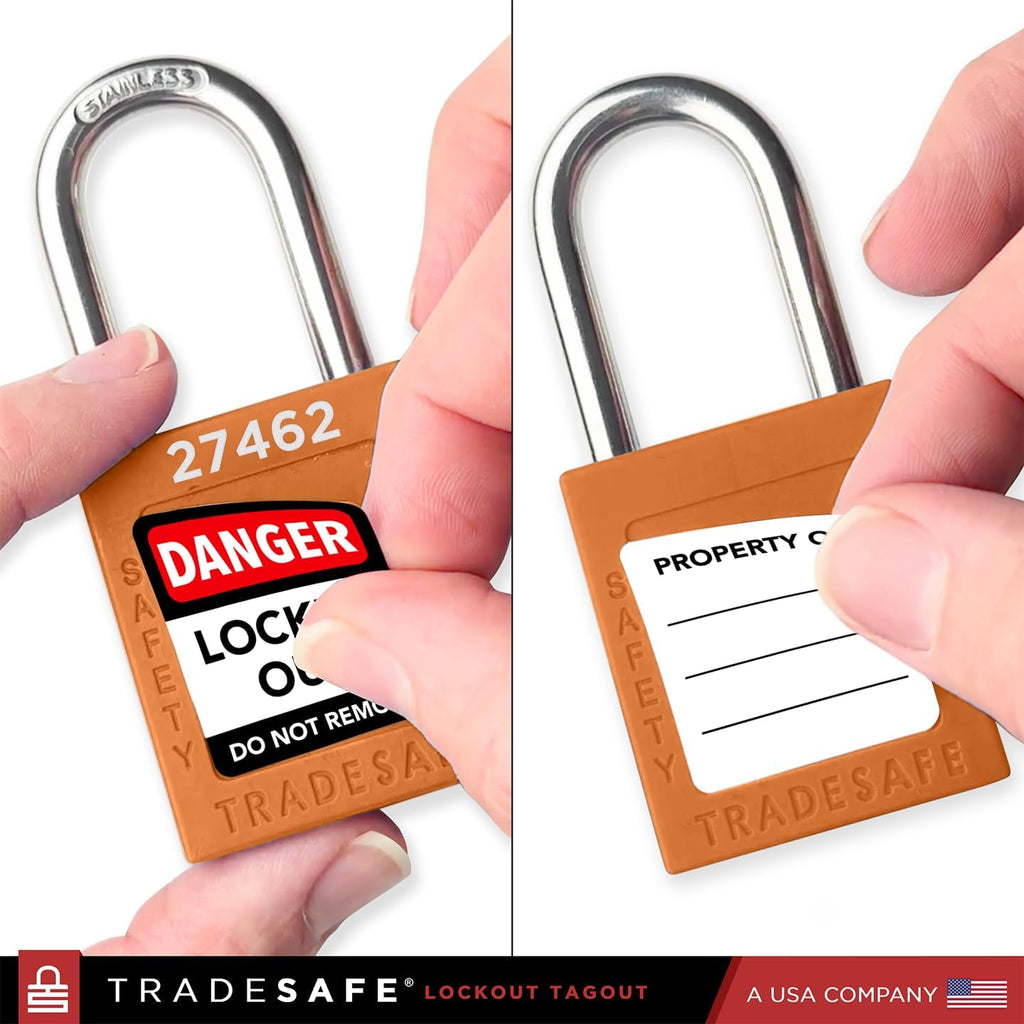 TRADESAFE Lockout Tagout Locks Set - 7 Orange Loto Locks, Lockout Locks Keyed Different, 2 Keys Per Lock, OSHA Compliant Lock Out Tag Out Padlocks, Safety Padlocks for Electrical Lockout Tag Out Kits