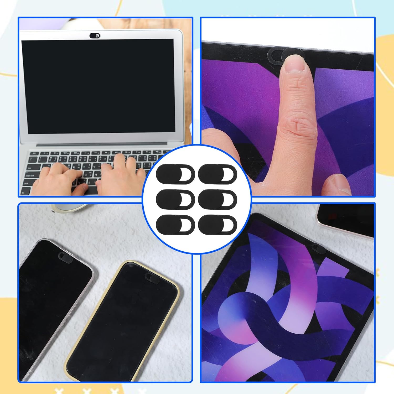 50 Pcs Camera Cover Slide, Ultra-Thin Privacy Protector for Laptop, Phone, Computer - Universal Webcam Protector & Laptop Sticker Covers, Camera Blocker and Lens Cover