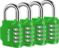Puroma 4 Pack Combination Lock for Locker 4 Digit Outdoor Waterproof Padlock for School, Gym, Sports, Fence, Toolbox, Gate, Case, Outdoor, Hasp Storage, Cabinets (Green)