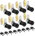RV Storage Door Lock Cams Lock with Key, 8pcs 1 Inch RV Compartment Locks keyed Alike for Toolbox, Camper, Trailer, Vending Machine Replacement Set with 16 Keys(8, Black 1 Inch)