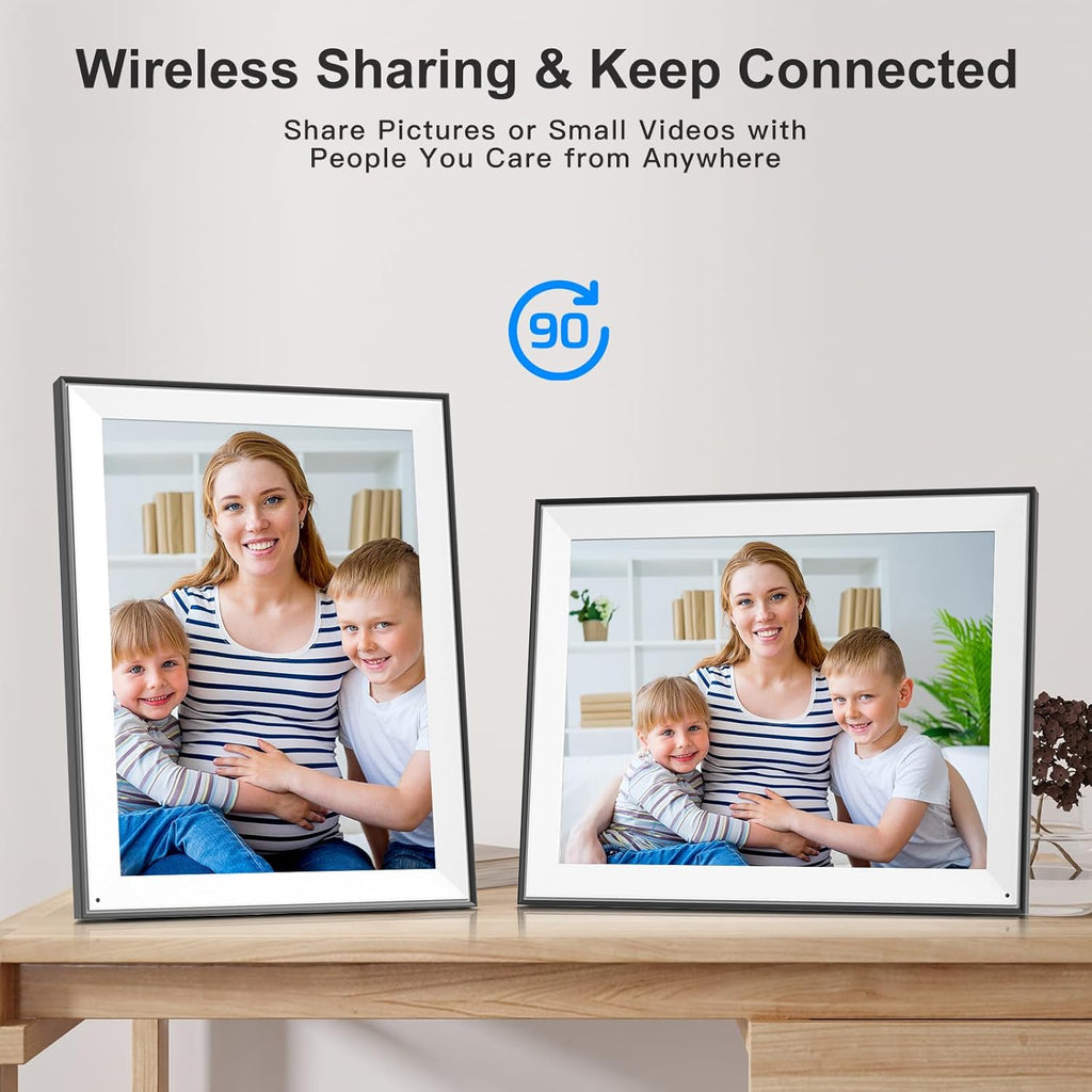 Large Digital Picture Frame 17 inch WiFi-Photo-Frame - 1280 * 960 FHD Touchscreen Display, 32GB Electronic Frame, Wall Mounted, Load Photos and Videos from Phone via App Email, for Mom