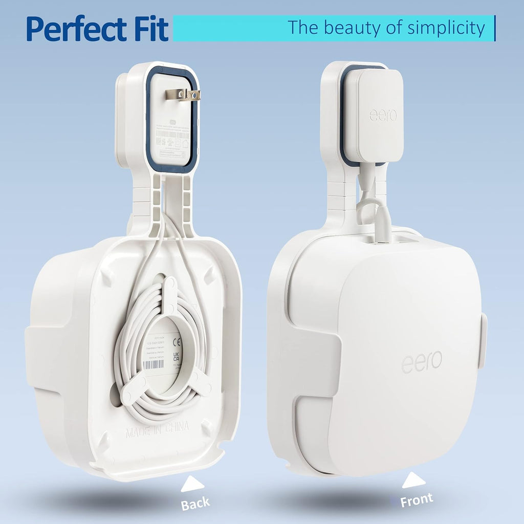 Wall Mount Holder for EERO Pro 6E Mesh WiFi System, Space Saving Outlet Wall Mount Bracket for EERO Pro 6E Router with Cord Management and Easily Moved(2 Pack)