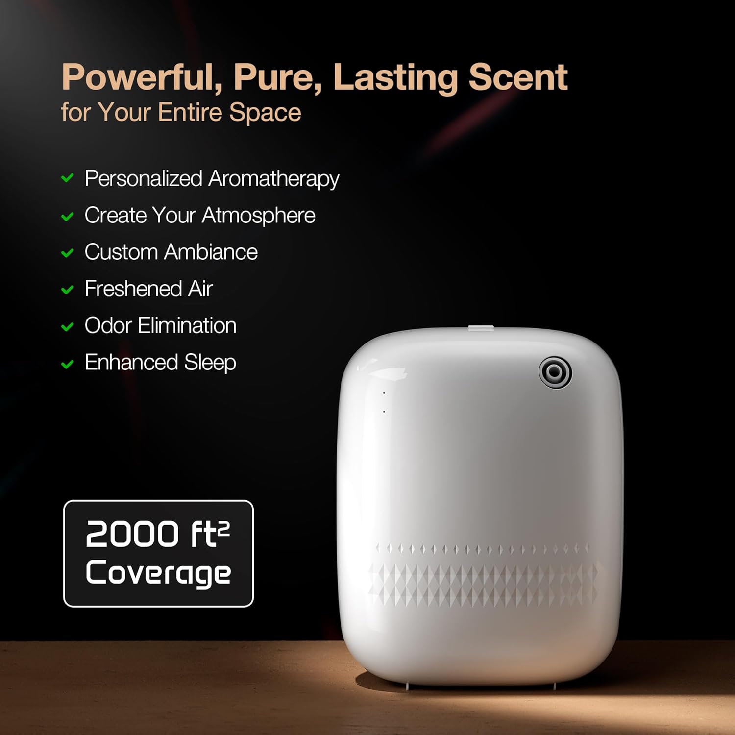 Airversa Waterless Essential Oil Diffuser for Home and Commercial Use, Up to 2000 sq ft 400 mL Capacity, Aromatherapy Scent Diffuser for Large Rooms, Smart Scent Air Machine, ANW-White