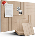 Large Felt Bulletin Board 36"x24" Cork Board Alternative - 6 Pack with 40 Safe Removable Adhesive Tabs, Cork Boards for Walls Felt Board for Home Office Classroom Pin Board-Taupe