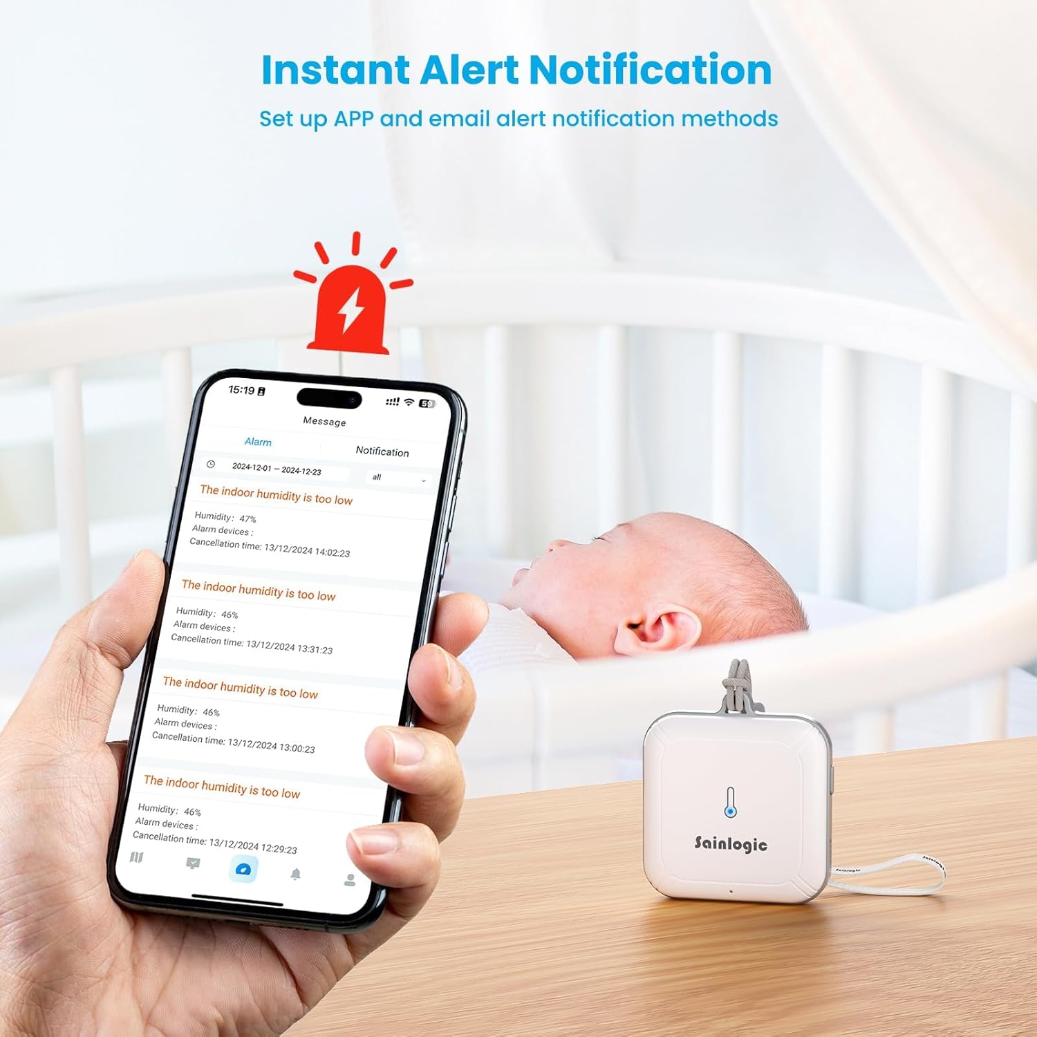 Sainlogic WiFi Smart Weather Station SA1 with 24H/ 7Days Accurate Weather Forecast by Weatherseed® AI, Email & App Notification Alert,Data Storage Export（Only 2.4G）
