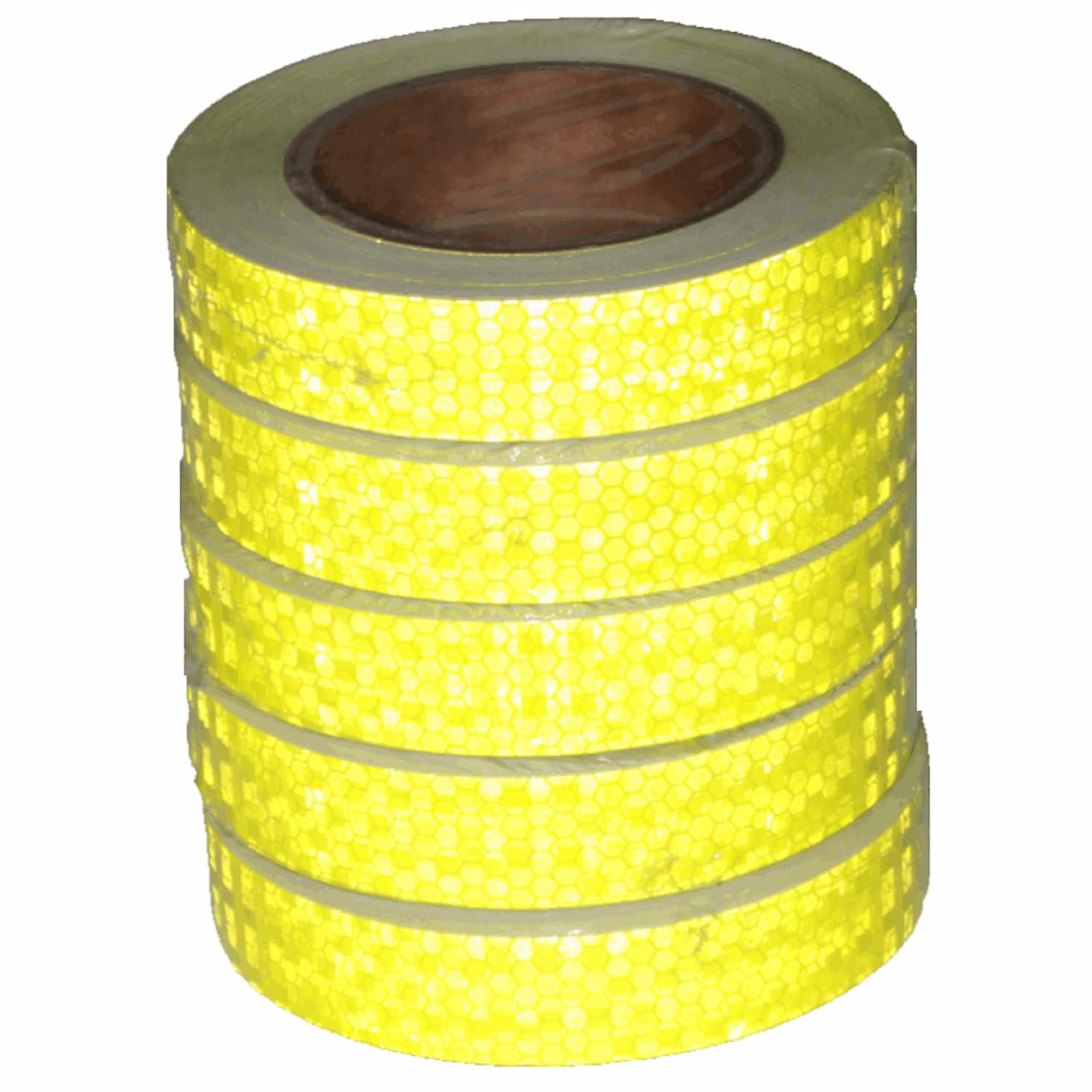 Fluorescent Yellow Reflective Tape Outdoor Waterproof 1 inch Wide, High Visibility Warning Safety Industrial Marking Tape (68 feet,5 Rolls)