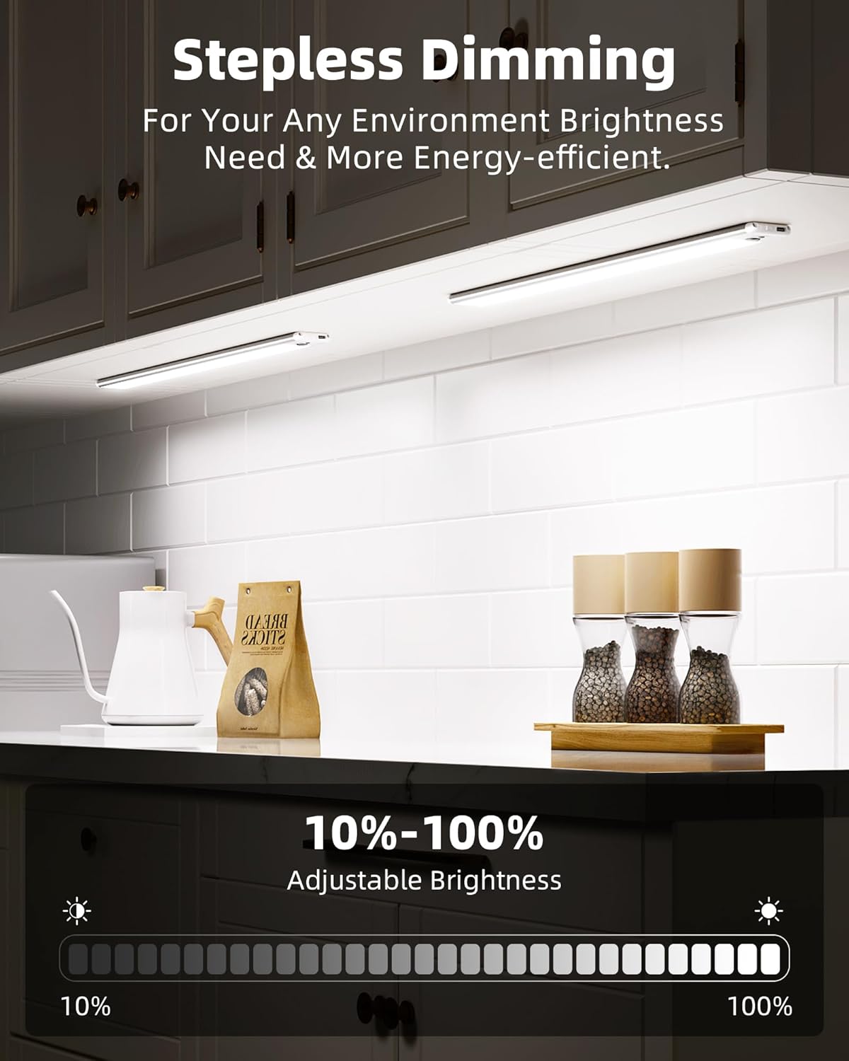EZVALO Under Cabinet Lights,14.5'' Motion Sensor Light Indoor Dimmable, Super Bright 4000mAh Rechargeable Closet Lights 5700K with Remote Control, Wireless Under Counter Light for Kitchen,Cabinet