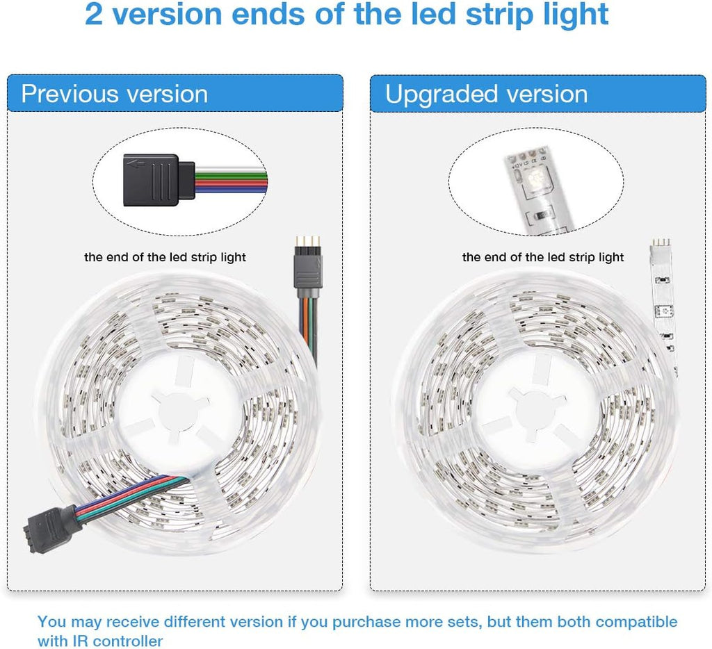 DAYBETTER Led Strip Lights 32.8 ft RGB Color Changing Lights Strip for Bedroom, Desk, Home Decoration, with Remote and Power Supply